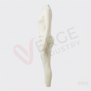 Ensemble de yoga 3 pièces pour femme : veste zippée à col montant, crop top et leggings taille haute - Product Image 3