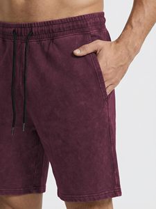 Camiseta sin mangas para hombre con logo personalizado, 300GSM, lavado ácido, transpirable, lisa, 100% algodón, estilo urbano de verano, con capucha y pantalón corto - Product Image 5