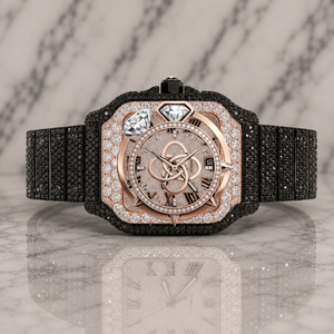 Montre de luxe pour homme en acier inoxydable de qualité supérieure avec diamants en moissanite - Product Image 1