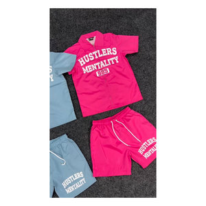 2025 Custom Stitched Zip Lightweight Nylon Tracksuit Men Blank Regular Fit Winter <b>Windproof</b> Windbreaker Short Set Two Piece - Product Image 1