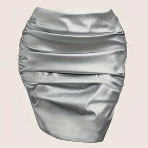 Falda Larga de Cuero Genuino para Mujer, Diseño Personalizado, Cintura Alta, Directo de Fábrica - Product Image 1