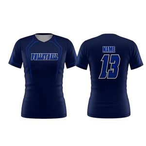 Maillot de volley-ball unisexe bleu marine, col en V, sans manches, respirant, anti-transpiration, séchage rapide, ajusté, personnalisé, 100% polyester - Product Image 3