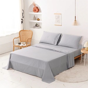 Juego de Sábanas de Hotel 100% Algodón 40S 200TC, Transpirables, Lisas, Teñidas, Planas y Ajustables para Uso en Hoteles y Spas - Product Image 1