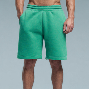 Shorts en molleton de coton pour homme, style streetwear, couleur unie, avec poches, pour le sport et le jogging. - Product Image 3