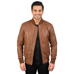 Custom Brown Leather Jackets Premium Quality Biker, Bomber, and Fashion Leather Jackets for <b>Men</b> Wholesale jacket for <b>men</b> - Product Image 1