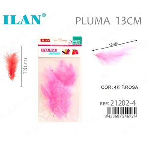 ILAN Pluma 13Cm Rosa 4Pz Per Decorazioni Artigianali - Product Image 1