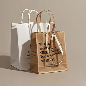 Sacs de courses en papier durables, écologiques et imperméables avec logo personnalisé et ruban – Solutions d'emballage en gros pour la vente au détail - Product Image 2