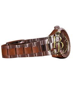 Reloj de Pulsera Analógico de Cuarzo de Lujo Briva, Acero Inoxidable, Números Romanos Oscuros, Bisel con Piedras Preciosas, Cristal con Fecha Ampliada, Resistente al Agua 10 Bar - Product Image 4
