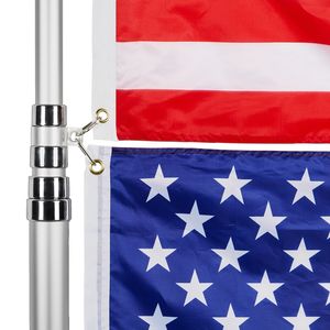 Kit Asta Telescopica in Lega di Alluminio Rinforzata da 20FT con 3 Modalità di Visualizzazione 3x5 per Esposizione a Terra Esterna per Insegne da Giardino e Prato - Product Image 6