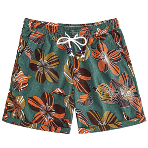 Pantalones cortos ligeros para hombre, estampado de olas del océano, cintura elástica con cordón, playa, verano, informal, vacaciones, coloridos, para nadar en la playa, verano - Product Image 1