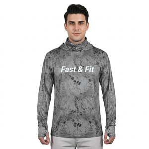 Vente en gros de sweats à capuche de pêche pour hommes, à manches longues, légers, respirants, à séchage rapide, avec sublimation de logo - Product Image 1