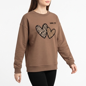 Best Quality <b>Heart</b> Printed Women's Sublimation Hoodie Fashion Pullover <b>Sweatshirt</b> Regular Size Hooded Top for Winter - Product Image 3