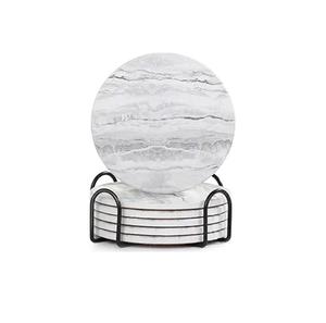 Juego de 4 Posavasos Redondos de Madera Natural con Base de Corcho Antideslizante, Regalo de Inauguración de Casa, Boda - Product Image 2