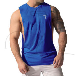 Vente flash - Débardeur basique pour homme en coton pur, sans manches, pour la musculation et le fitness, séchage rapide, respirant, service OEM - Product Image 2