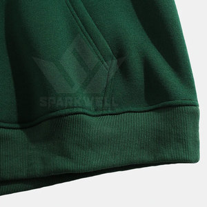 เสื้อสเวตเชิ้ตมีฮู้ดสีเขียวสำหรับผู้ชาย ทรงปกติ ปักโลโก้ เสื้อสวมหัวผ้าฟลีซลำลอง ใส่ได้ในฤดูใบไม้ร่วง - Product Image 5