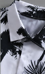 Camisa de Hombre de Manga Corta con Cuello Camisero y Estampado Digital de Palmeras - Product Image 4