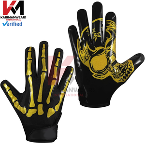 Guantes de Fútbol Americano Juveniles con Agarre Adhesivo, Logotipo Personalizado, Guantes Profesionales para Receptor, Palma de Silicona, Equipo de Entrenamiento, Venta al Por Mayor - Product Image 4