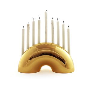 HOT SELLING Golden Brass <b>Candle</b> Stand With Nine White <b>Candles</b> Modern Home Decoration Metal Holder FOR SALE - Product Image 1