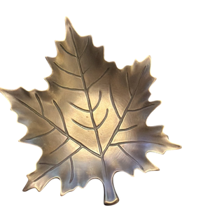 Leaf Shape Metal Decorative <b>Plate</b> Handmade Engraved Plant Pattern <b>Vintage</b> Style Food And Snacks Serving Platters - Product Image 1