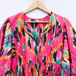 Beautiful floral Cotton Block Printed dress Dress For Casual wear Hand Block Printed Dress - Product Image 2