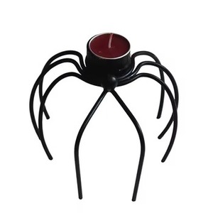 Portavelas de Metal con Forma de Araña, Decoración de Halloween para Interiores, Color Negro, con Luz, para Adultos - Product Image 1