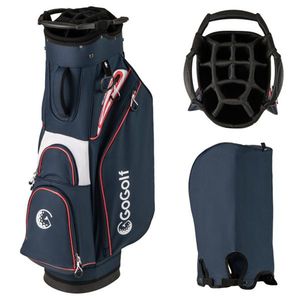 Bolsa de Golf de 14 Compartimentos en Rojo y Azul Marino con 6 Bolsillos con Cremallera y Cremalleras Impermeables - Product Image 1