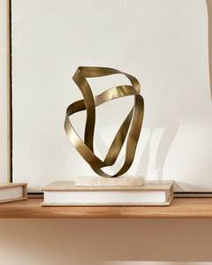 Escultura Cinética Espiral de Metal Chapado en Oro Moderna, Objeto Decorativo de Arte para Mesa, Artesanía Metálica, Pieza de Arte para Decoración de Interiores Moderna - Product Image 3