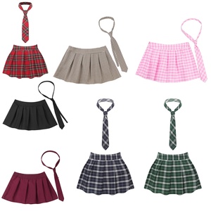Disfraz de Colegiala para Mujer, Disfraz de Fiesta, <span class=keywords><strong>Falda</strong></span> Corta <span class=keywords><strong>con</strong></span> Corbata, <span class=keywords><strong>Falda</strong></span> de Tenis - Product Image 1