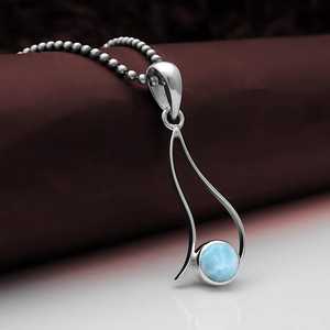 Pendentif élégant fait main en argent sterling avec perles d'Unakite, bijou unique en pierre précieuse, NIKHIL GEMS, vintage, pour fiançailles, troisième anniversaire - Product Image 2