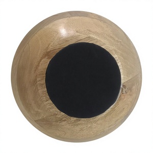 Juego de vajilla de madera de mango esmaltada con pedestal, diseño personalizado en blanco y negro, ecológico, para mesa de comedor, hogar y cocina. - Product Image 2