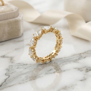 Bague éternité sertie de pierres en forme de poire 4.80CTW - Product Image 2