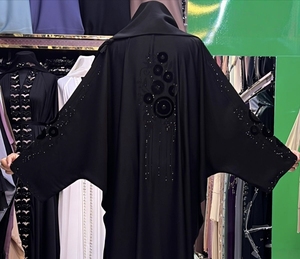 Nueva Abaya 2026 en Venta, Abaya Modesta de Dubái con Cuentas y Lentejuelas, Manga Larga, Abaya Musulmana Tradicional Hecha a Mano para Bodas, Transpirable, con Cuello en V para Mujer - Product Image 1