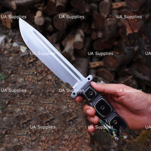 Couteau à lame fixe professionnel Walking Dead Daryl Dixon en acier au carbone, pointe clip, manche en micarta, objet de collection, personnalisable, survie - Product Image 2