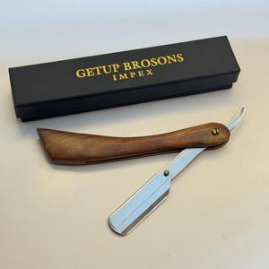 GETUP BROSONS IMPEX Straight <b>Razor</b> Stainless Steel Blade Wood Handle Single Blade Barber Shop Use Male Face Shaving Tool - Product Image 5
