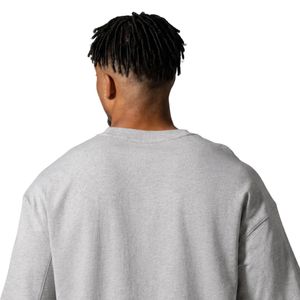 Camiseta Gráfica Oversize para Hombre en Gris Jaspeado, Cuello Redondo, Algodón Suave, Corte Relajado, Estilo Casual Deportivo Urbano - Product Image 4