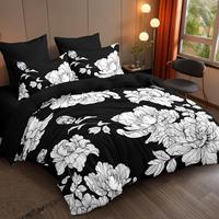 Parure de lit de luxe personnalisable en gros, motif floral classique, 10 pièces, 400 fils, 100 % polyester, avec housse de couette matelassée