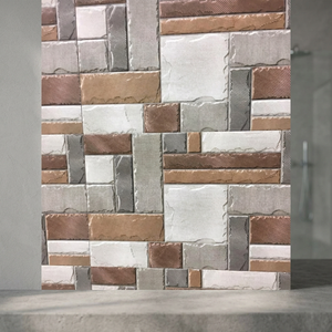 Handmade Home Use Linear Brick Designer Exterior Elevation Glazed Indian Ceramic Wall <b>Tiles</b> 300x600mm 30x60cm 12x24in - Product Image 2
