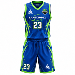 Ensemble de maillot et short de basket-ball personnalisés, vêtements de sport respirants à séchage rapide avec logo d'équipe personnalisé, nom et numéro du joueur - Product Image 1
