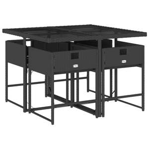 Juego de Comedor para Jardín en Negro y Blanco Crema - Product Image 4