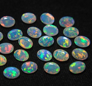 Genuine Ethiopian Opal OvalFaceted Cut Gemstone Super Fine Quality Multi Color Opal Fire Opal Loose Gemstone For Jewelry - Product Image 1