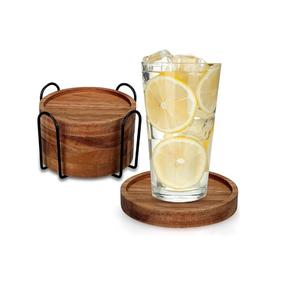 Ensemble de 6 sous-verres en marbre - Décoration moderne esthétique de luxe pour table basse, marbre blanc avec sous-verres en laiton doré - Product Image 3