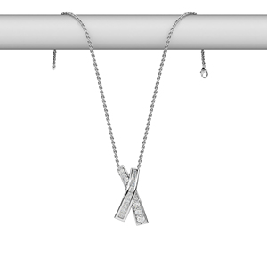 Collar con colgante de diamante natural de 14K moderno, diseño elegante de barras superpuestas con cadena, joyería fina minimalista y elegante, lujo para el día a día. - Product Image 2