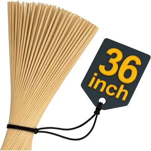 ไม้เสียบไม้ไผ่ขนาด 5 มม. ยาว 36 นิ้ว จำนวน 50 ชิ้น สำหรับย่างสเมอร์สและมาร์ชเมลโลว์ ใช้กับเตาไฟสำหรับปิ้งย่างและบาร์บีคิว - Product Image 1