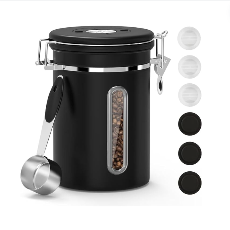 Stainless Steel Kitchen Food Storage Black
