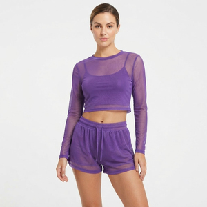 Women's <b>Mesh</b> Hoodie Shorts <b>Set</b> Sporty Loose Fit Transparent <b>Mesh</b> Shorts <b>Two</b> <b>Piece</b> Summer Beach Wear <b>Mesh</b> Shorts <b>Two</b> <b>Piece</b> Women - Product Image 6