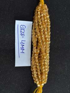 Perles de verre facettées dorées 4 mm, finition métallique brillante, perles rondes pour la fabrication de bijoux, bracelets et colliers - Product Image 2