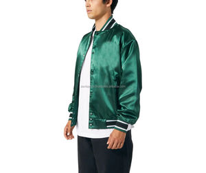 Chaqueta Universitaria de Satén, Chaqueta Cálida de Poliéster para Ambos Géneros, Green Bay Packers Starter Verde, Satén de Campo Medio, Cierre Completo - Product Image 3
