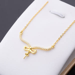 Collar con Colgante de Plata S925 con Cadena para Clavícula, Accesorios de Perlas para Mujer, Semi-Acabado, 281 Collares con Colgante Finos - Product Image 2