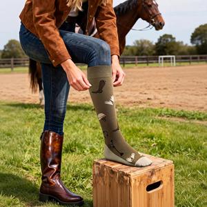 Chaussettes de compression pour hommes avec logo personnalisé très demandées, respirantes, à séchage rapide, pour l'équitation et les sports équestres, automne - Product Image 3
