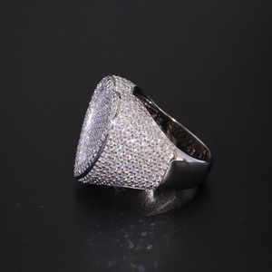 Anillo de Plata con Moissanita en Forma de Corazón, Estilo Hip Hop, con Micro Pavé, Lujoso y Brillante, Unisex, Ideal para Regalo - Product Image 2
